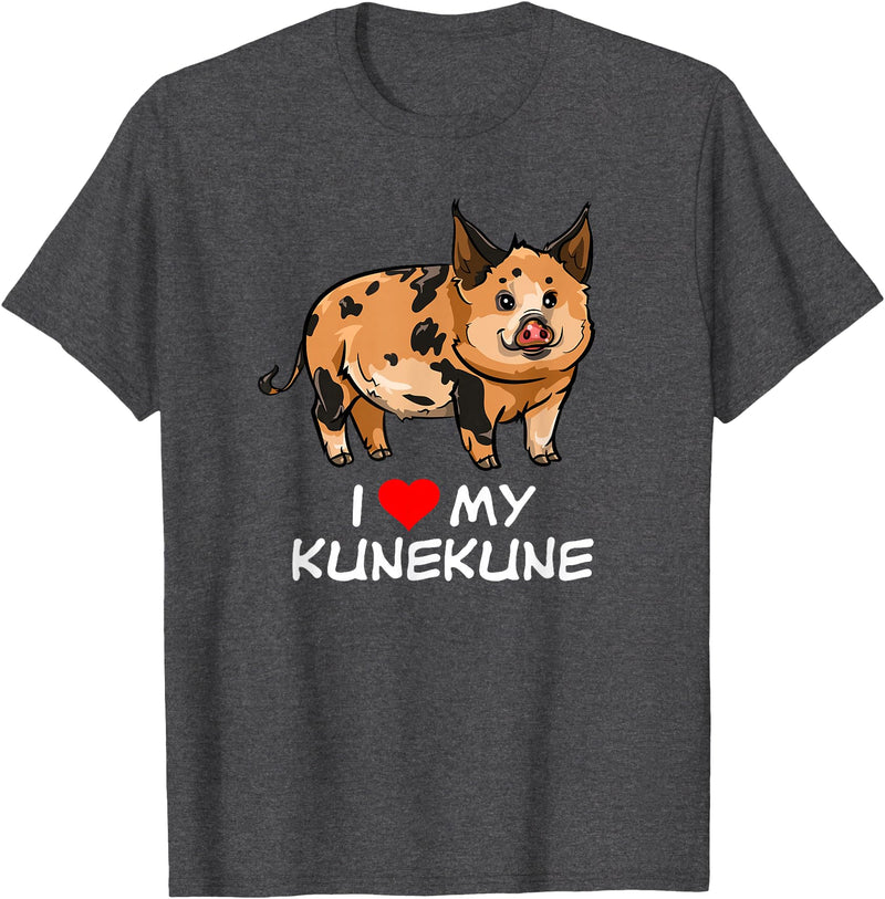 Angry Ant Graphics - Kunekune Pig Gifts I Love My Kunekune Pig T-Shirt - Dark Heather Grey