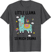 Llama Shirt Kids Boys Toddler Little Llama So Much Drama T-Shirt - Dark Heather Grey
