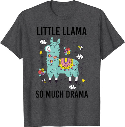 Llama Shirt Kids Boys Toddler Little Llama So Much Drama T-Shirt
