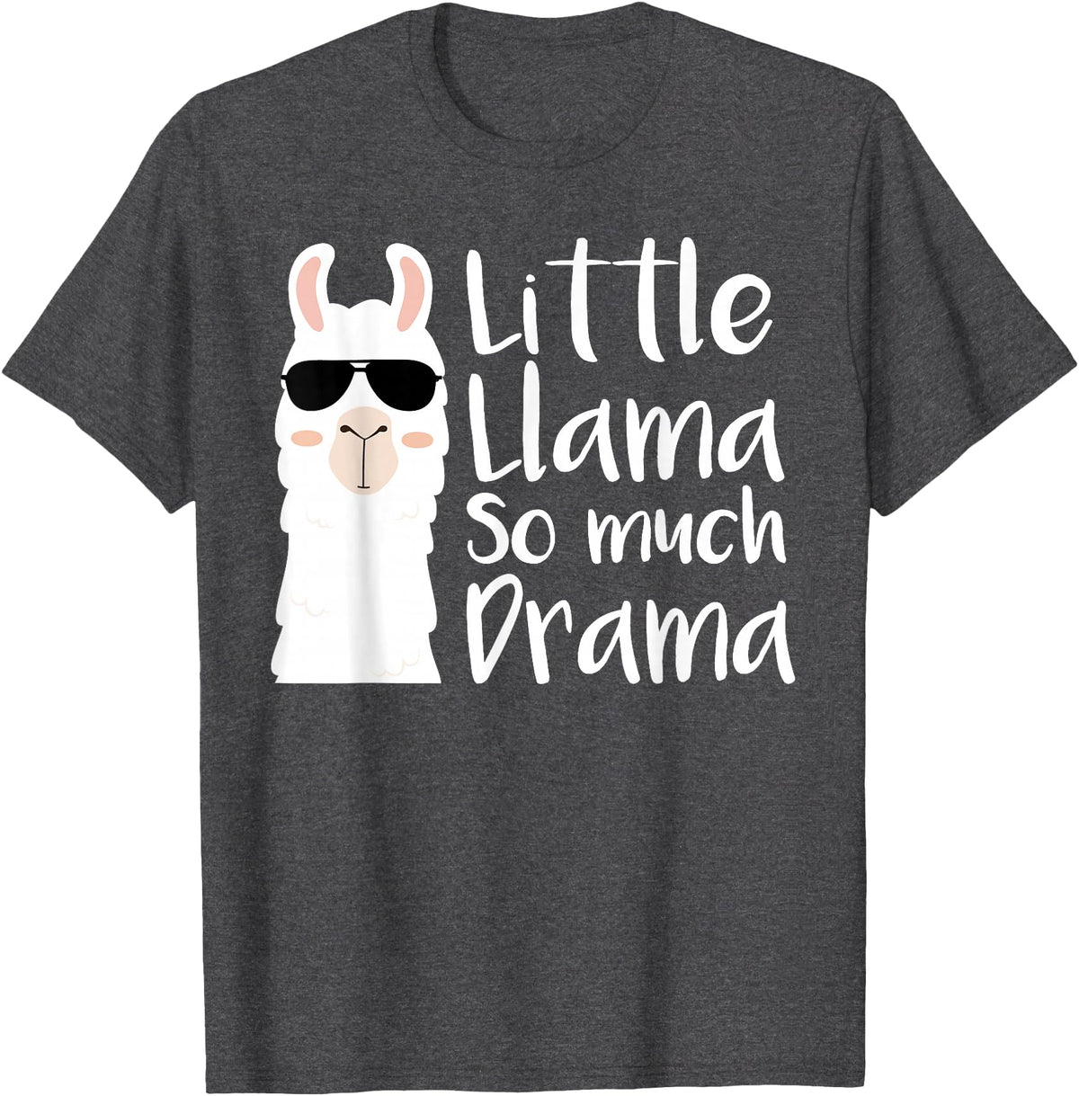 Mommy & Me Llama Co. Little Llama So much Drama Cool Kids Matching Family T-Shirt - Dark Heather Grey