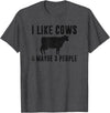 Funny Cow Lover Farmer Gifts Women Girls I Like Cows & Maybe 3 People Funny Quote Dairy Cow Graphic T-Shirt - Dark Heather