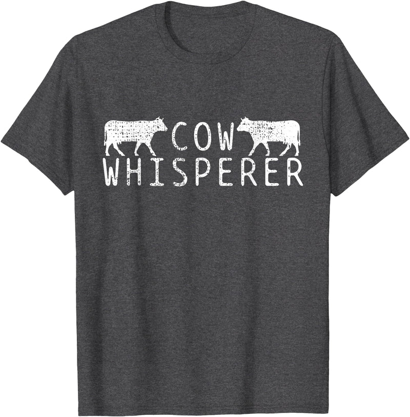 Farmers Farmer Cow Whisperer Vintage T-Shirt - Dark Heather Grey