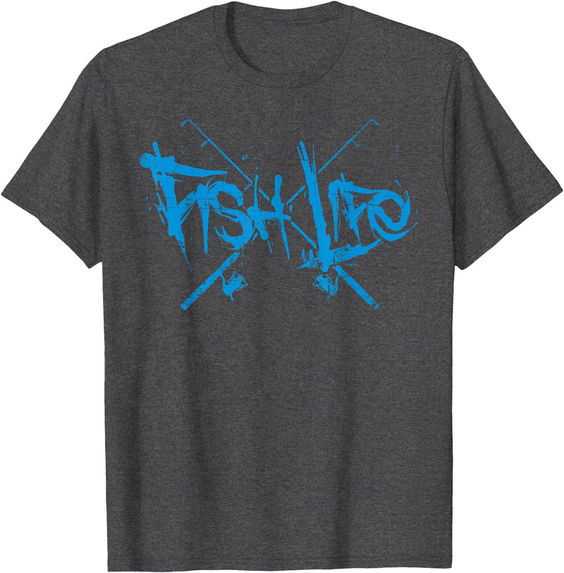 NOFO Clothing Co Fish Life, Fishing T-Shirt T-Shirt - Dark Heather Grey