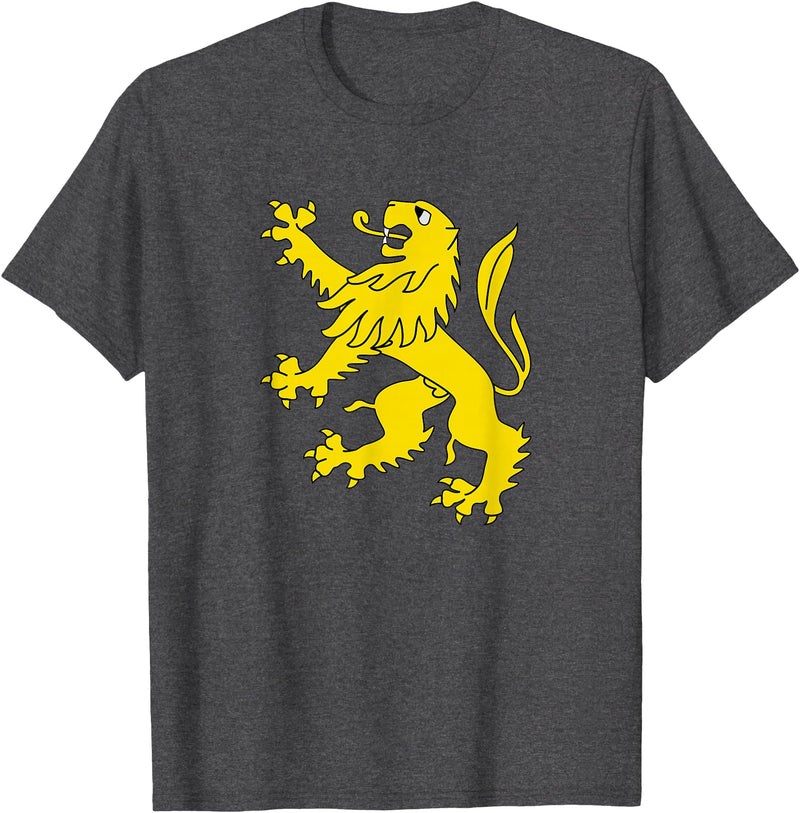 Superdesigns Gold Lion Rampant T-Shirt - Dark Heather Grey