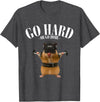 Hamster Deadlift Training Funny Cute Rat Weightlifting Meme T-Shirt - Dark Heather Grey