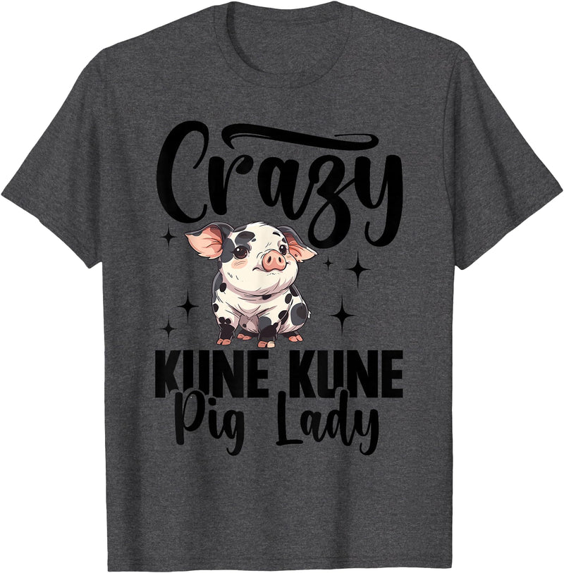 Kune Kune Pig Accessories & KuneKune Clothes Kune Kune Pig Girl Accessories for Women Kunekune Pig T-Shirt - Dark Heather Grey
