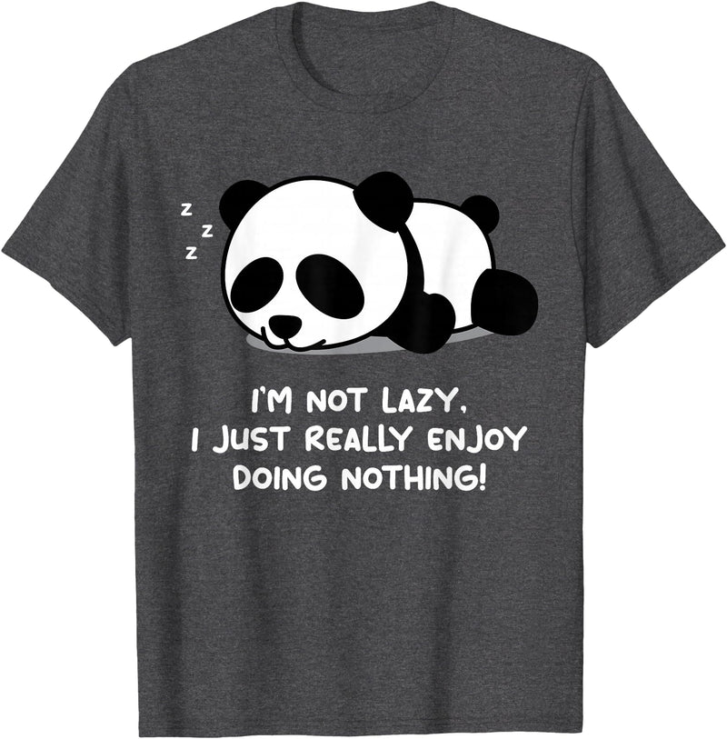 Sleeping Panda Design Panda Bear Lover Design for Lazy Person | Sleeping Panda T-Shirt - Dark Heather Grey