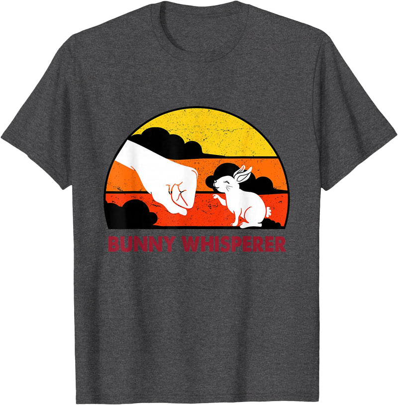 Hasenflüsterer Rabbit Dad Father Rabbit Whisperer T-Shirt in Dark Heather Grey