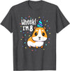Guinea Pig Birthday by Joy Haus Guinea Pig Birthday Party Wheek Kids 8 Year Old 8th Outfit T-Shirt - Dark Heather Grey