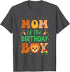 Mom Birthday Boy Family Matching Lion Mom of The Birthday Boy Lion Family Party Decorations T-Shirt - Dark Heather Grey