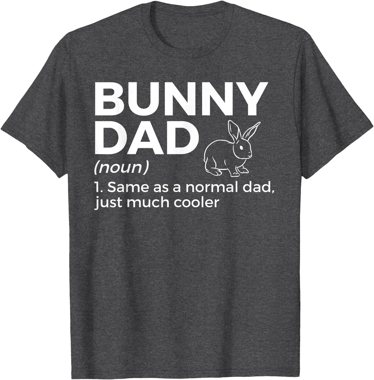 Bunny Dad Definition Rabbit Lover T-Shirt in Dark Heather Grey