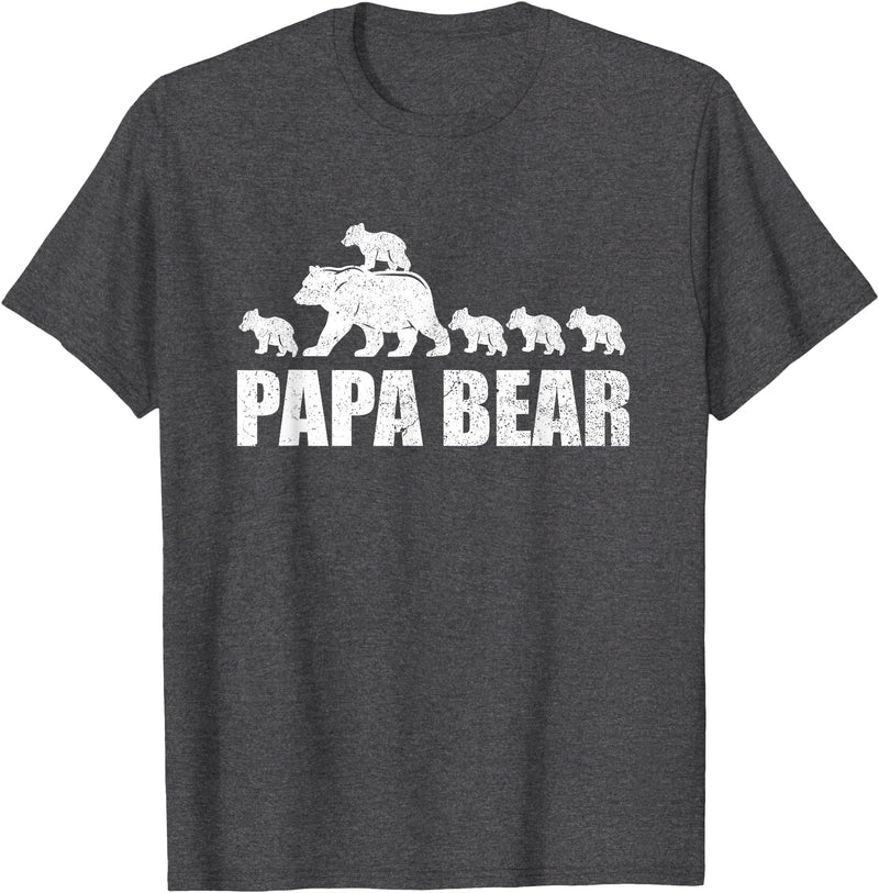 Papa Bear 5 Kids TShirt Papa Bear 5 Cubs Shirt Papa Bear 5 Cubs Shirt Daddy Bear 5 Kids TShirt Papa 5 Kids T-Shirt - Dark Heather Grey