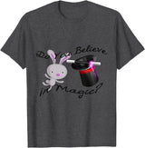 Top Hat and Rabbit T-Shirt in Dark Heather Grey