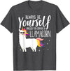 Llamacorn Clothing Always be a Llamacorn T Shirt | Fantasy Magic Llama Unicorn T-Shirt - Dark Heather Grey