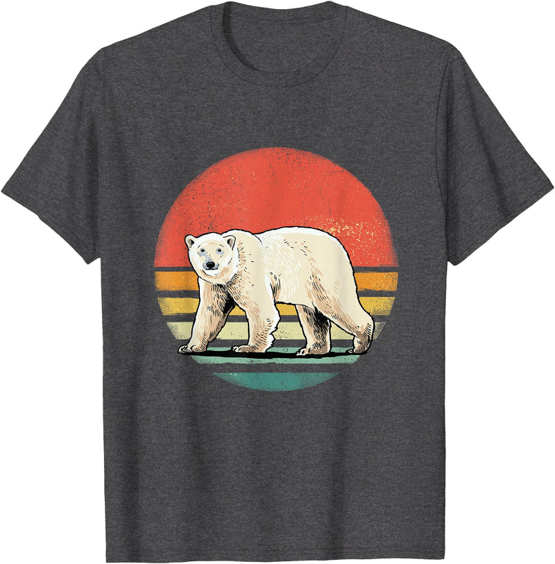 Wowsome! Vintage Polar Bear Tshirt Retro Arctic Animal Bear Lover T-Shirt - Dark Heather Grey