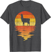 TrendyPull Silhouette Retro Vintage Style Gifts Llama shirt retro sunset 70s vintage Llama T-Shirt - Dark Heather Grey