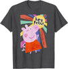Peppa Pig Hey Peppa Colorful Sunshine Striking Pose Portrait T-Shirt - Dark Heather Grey