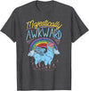 Llama Queen Birthday Party Gift Majestically Awkward Funny Llamacorn Llama Unicorn Rainbow T-Shirt - Dark Heather Grey