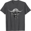 Scottish Highland Cows by brodyquixote Hamish The Scottish Highland Cow Portrait T-Shirt - Dark Heather Grey