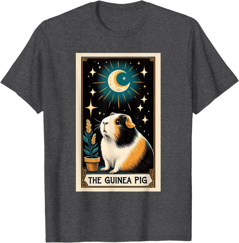 Cute Guinea Pig Tarot Card Star with the Moon Men Women Kids T-Shirt - Dark Heather Grey