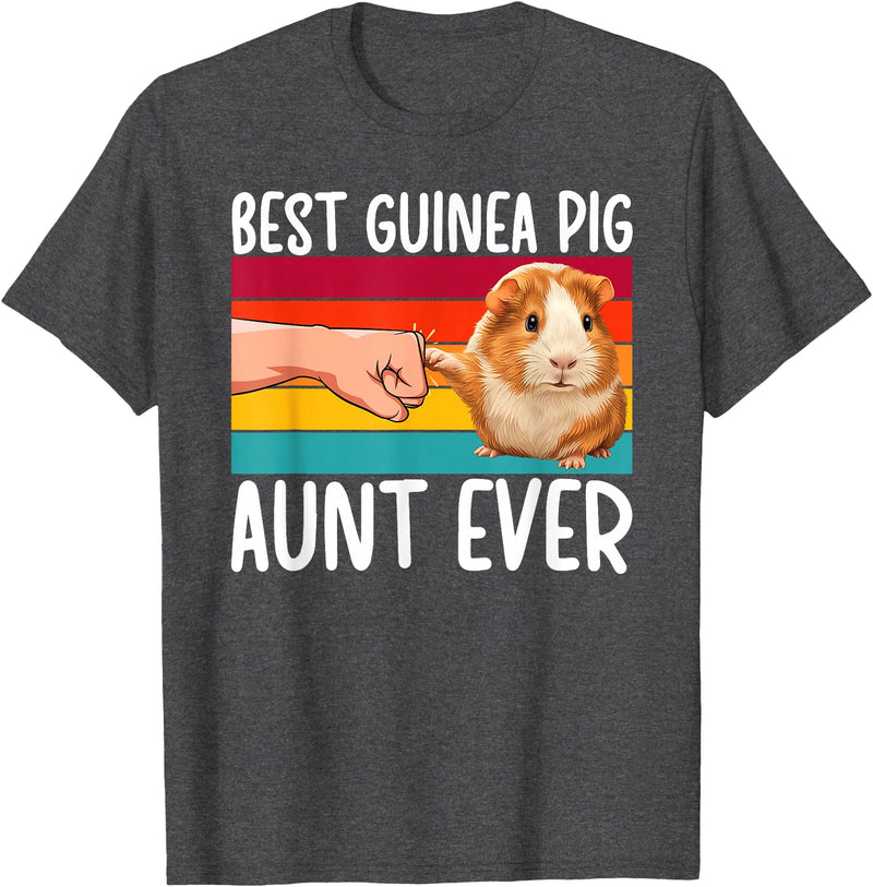 Best Guinea Pig Auntie Best Guinea Pig Aunt Ever Guinea Pig Owner Guinea Pig Lover T-Shirt - Dark Heather Grey