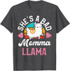 LLama Squad Shirts and Gifts Vintage Momma Llama Mom Farm Animal Llama Lover T-Shirt - Dark Heather Grey