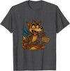 Three Hero Pigs Storytime Legends Bad Wolf in personalized costume 3 Pigs on the back T-Shirt - Dark Heather Grey