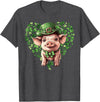Irish Pig Lover St. Paddy’s Day Funny St. Patrick’s Day Pig Lucky Shamrock Irish Farm T-Shirt - Dark Heather Grey