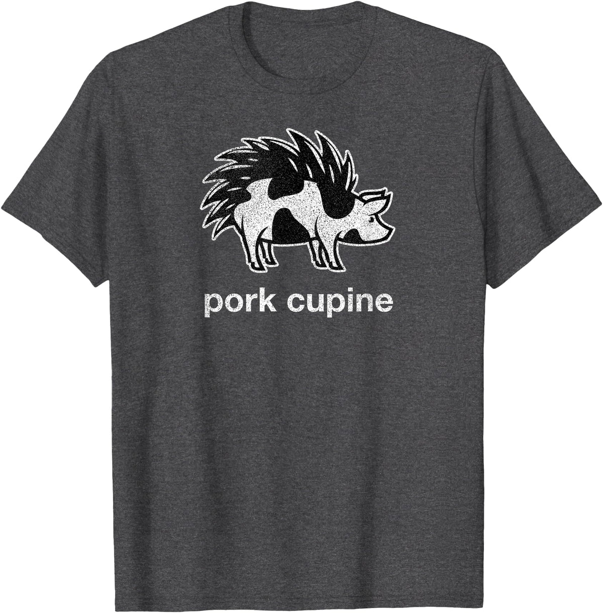 Pork Cupine Shirts Funny Pork-Cupine Shirt - Porcupine and Pig Tee T-Shirt - Dark Heather Grey