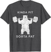 Polar Bear Funny Gym Guy Gifts Powerlifting Fat Guy Shirt, for Men Kinda Fit Sorta Fat Bear T-Shirt - Dark Heather Grey