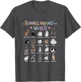 Cute Animal Rabbit Lover Bunny Graphic T-Shirt in Dark Heather Grey