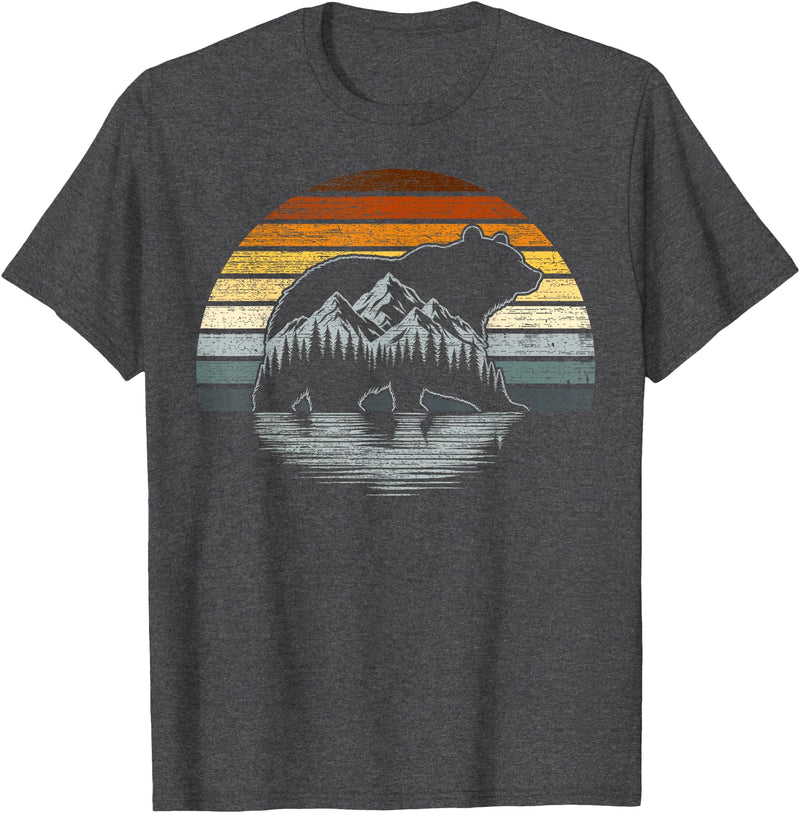 Bear Community Bear Brotherhood Gay Men Gifts Bear Pride Retro Mountain Nature Gay Bear Flag T-Shirt - Dark Heather Grey