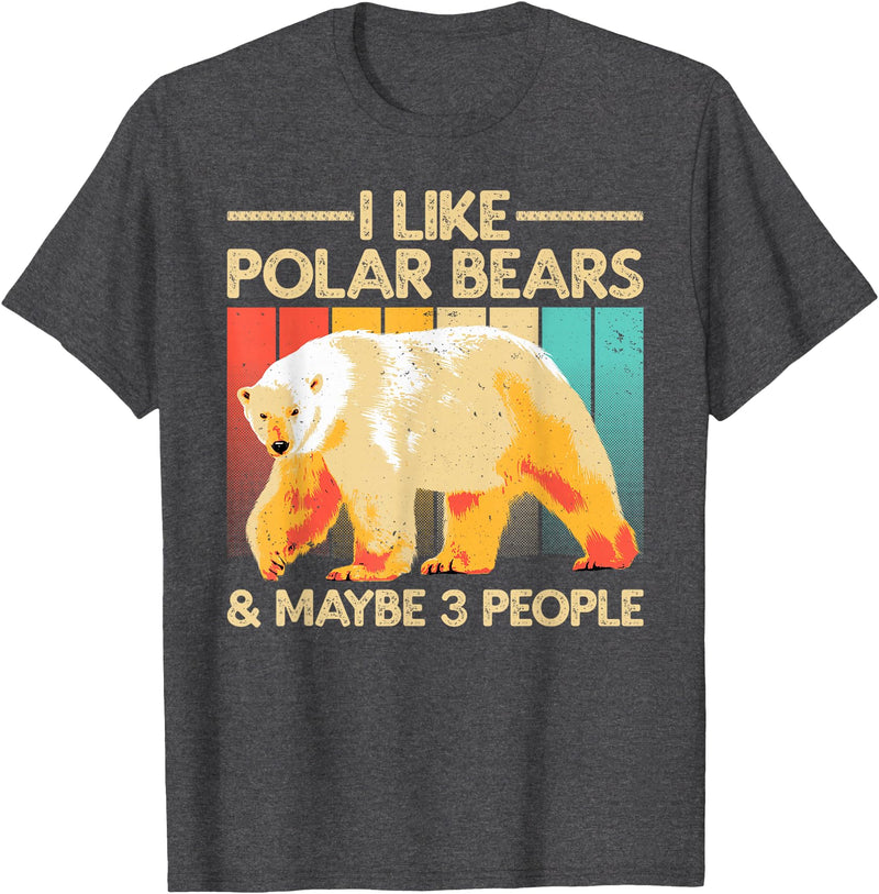 Polar Bear Gift Polar Bear Accessories & Stuff Cute Polar Bear Design For Men Women Kids Polar Bear Lover T-Shirt - Dark Heather Grey