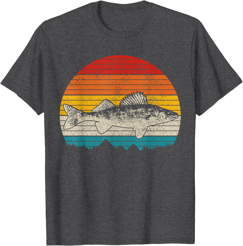 We Love Walleye Fishing Walleye Vintage Fishing Men Zander Fish T-Shirt - Dark Heather Grey