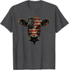 4th Of July Cow Farm Outfits For Men Cow Farm Patriotic Farmer 4th Of July USA American Flag T-Shirt - Dark Heather Grey