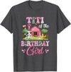 Cow First Birthday Girl Family Titi Of The Birthday Girl 1St Birthday Cow Farm Family T-Shirt - Dark Heather Grey