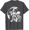Cute Skeleton Boxer Dog Halloween Women Men Skeleton Hugging Dog Halloween Boxer Lover Mom Dad T-Shirt - Dark Heather Grey
