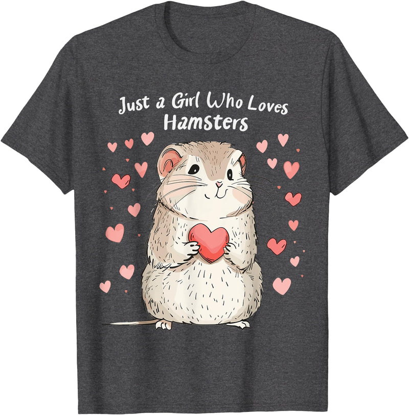 Cute Hamster Lovers Gift This Girl Loves Her Hamster T-Shirt - Dark Heather Grey