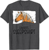 Sleeping & Napping Shirt Gifts For Nap Lovers Favorite Sleepshirt Haflinger Horse, Napping Horse Pajama T-Shirt - Dark Heather Grey