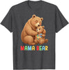 Autism Awareness Month For Autism Warrior Mother Mama Bear Proud Autism Mom Autism Awareness for Mom T-Shirt - Dark Heather Grey