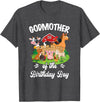 Vintage Retro Birthday Godmother Of The Birthday Boy Party Cow Farm 1St Birthday T-Shirt - Dark Heather Grey