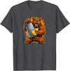 I Hate Wisconsin Tees Angry Bear Grating Cheese Grater Hater T-Shirt - Dark Heather Grey