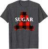 Buffalo Plaid Bear Designs Sugar Nickname Bear Buffalo Plaid Design T-Shirt - Dark Heather Grey