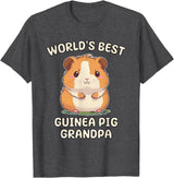 Best & Fun Guinea PIg Designs Funny World's Best Guinea Pig Grandpa Granddad T-Shirt - Dark Heather Grey