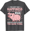 Funny Pig Farm Piggy Farmer Farming Gifts DAIMMER You Can't Buy Happiness But You Can Buy Pigs Which Is Pretty T-Shirt - Dark Heather Grey