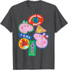 Peppa Pig Travel Patches Around The World Cairo India London T-Shirt - Dark Heather Grey