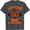 Halloween Muscle BodybuildIng Jack O'Lantern Jacked Bro Lantern Halloween Pumpkin Weightlifting Gym Men T-Shirt - Dark