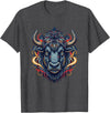 Wild Buffalo Bison Tribal Western Spirit Fierce Wild Bison Head Tribal Geometric Buffalo T-Shirt - Dark Heather Grey