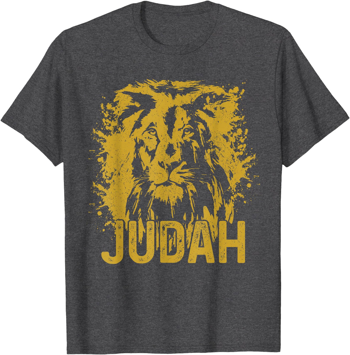 Lion Of Judah Designs Co. Lion Of Judah Rastafari Ethiopia Africa Reggae Lion T-Shirt - Dark Heather Grey