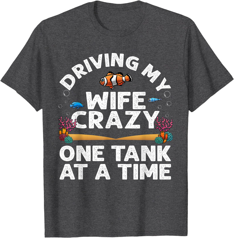 Best Fish Tank Gift For Aquarium Lovers Fishkeeper Funny Aquarium Designs Men Dad Husband Fish Tank Fishkeeping T-Shirt - Dark Heather Grey